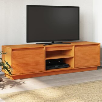 Tv-meubel 140x35x40 cm massief grenenhout wasbruin 1