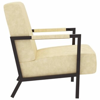 Fauteuil kunstleer cr&egrave;mekleurig 3