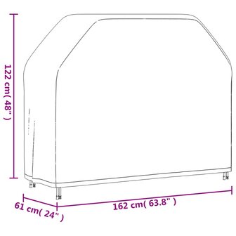 Barbecuehoes 162x61x122 cm 420D oxford zwart 12