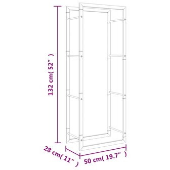 Haardhoutrek 50x28x132 cm roestvrij staal 7