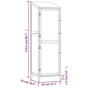 Tuinschuur 55x52x174,5 cm massief vurenhout antracietkleurig 8