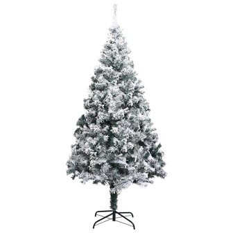 Kunstkerstboom met sneeuwvlokken 300 cm PVC groen 2