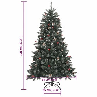 Kunstkerstboom met standaard 120 cm PVC groen 9