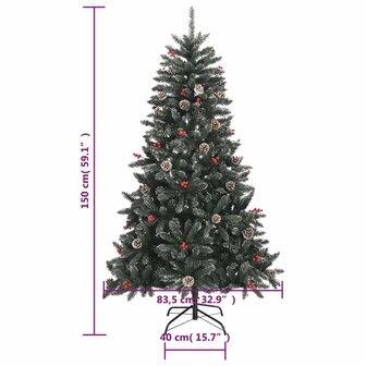 Kunstkerstboom met standaard 150 cm PVC groen 9