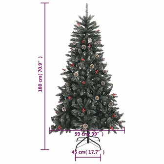 Kunstkerstboom met standaard 180 cm PVC groen 9