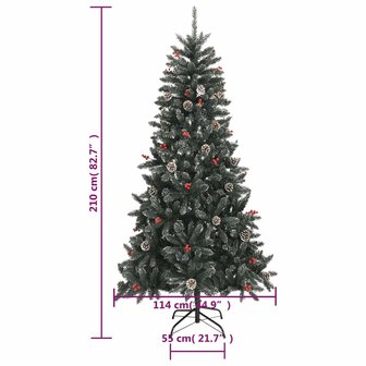 Kunstkerstboom met standaard 210 cm PVC groen 9