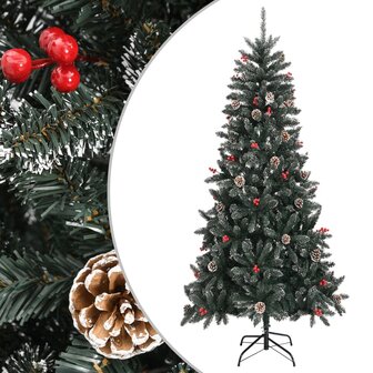 Kunstkerstboom met standaard 240 cm PVC groen 1