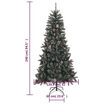 Kunstkerstboom met standaard 240 cm PVC groen 9