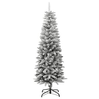 Kunstkerstboom met sneeuw smal 150 cm PVC en PE 2