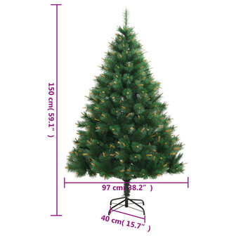 Kunstkerstboom met scharnieren en standaard 150 cm 9