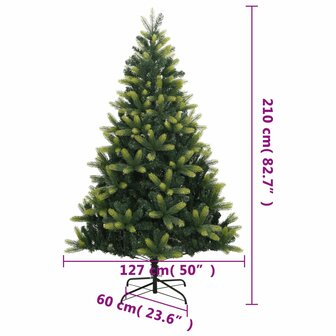 Kunstkerstboom met scharnieren en standaard 210 cm 9