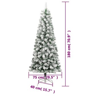 Kunstkerstboom met scharnieren en sneeuw 180 cm 9