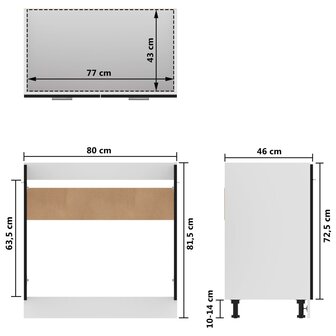 Wastafelonderkast 80x46x81,5 cm bewerkt hout zwart 10