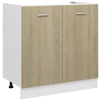 Wastafelonderkast 80x46x81,5cm bewerkt hout sonoma eikenkleurig 1