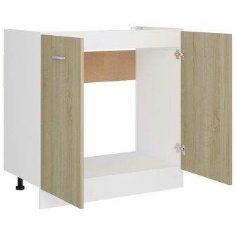 Wastafelonderkast 80x46x81,5cm bewerkt hout sonoma eikenkleurig 5