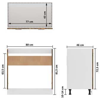 Gootsteenkast 80x46x81,5 cm bewerkt hout gerookt eikenkleur 10