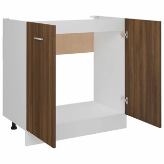 Gootsteenkast 80x46x81,5 cm bewerkt hout bruin eikenkleur 7