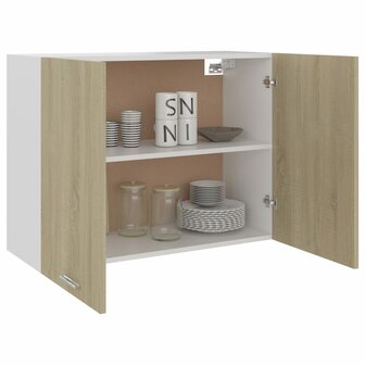 Hangkast 80x31x60 cm bewerkt hout sonoma eikenkleurig 4