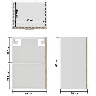 Hangkast 40x31x60 cm bewerkt hout sonoma eikenkleurig 10