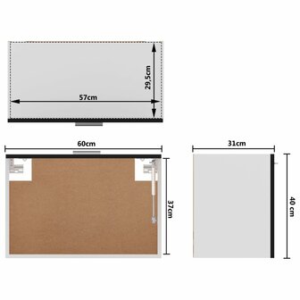 Hangkast 60x31x40 cm bewerkt hout zwart 9