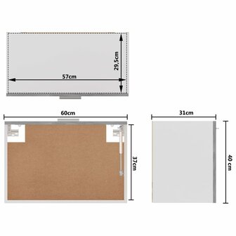 Hangkast 60x31x40 cm bewerkt hout betongrijs 9