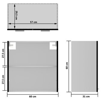 Hangkast 60x31x60 cm bewerkt hout zwart 9