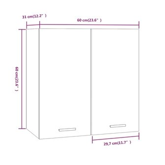 Wandkast hangend 60x31x60 cm bewerkt hout gerookt eikenkleurig 9