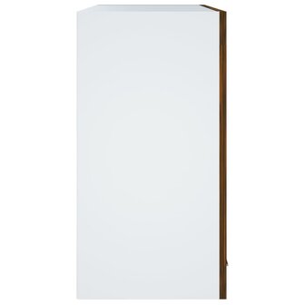 Wandkast hangend 60x31x60 cm glas en bewerkt hout gerookt eiken 4