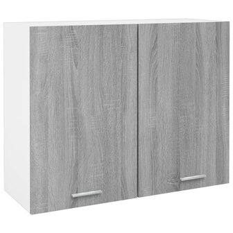 Hangkast 80x31x60 cm bewerkt hout grijs sonoma eikenkleurig 1