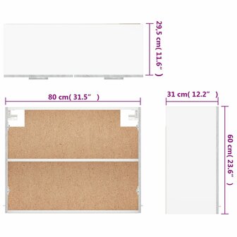 Hangkast 80x31x60 cm bewerkt hout grijs sonoma eikenkleurig 10