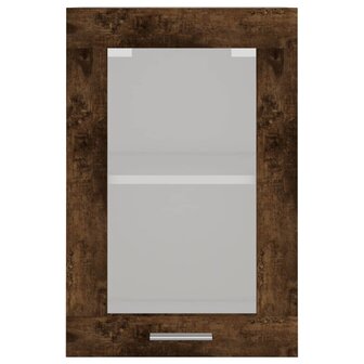 Wandkast 40x31x60 cm glas en bewerkt hout gerookt eikenkleurig 5