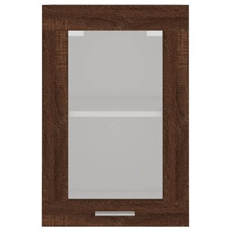 Wandkast 40x31x60 cm glas en bewerkt hout bruin eikenkleur 5