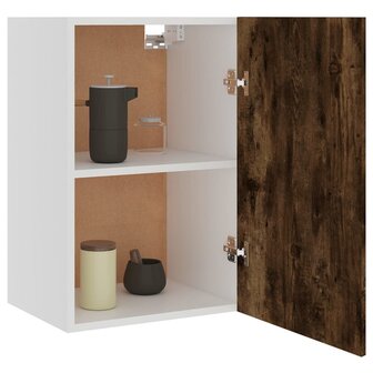 Wandkast 39,5x31x60 cm bewerkt hout gerookt eikenkleurig 4