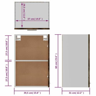 Wandkast 39,5x31x60 cm bewerkt hout grijs sonoma eikenkleurig 11