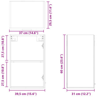 Hangkast 39,5x31x60 cm bewerkt hout sonoma eikenkleurig 10