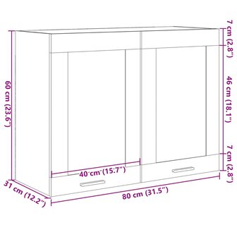 Hangkast 80x31x60 cm spaanplaat sonoma eikenkleurig 11