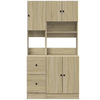 Keukenkast 95x50x180 cm bewerkt hout sonoma eikenkleurig 4