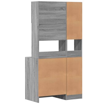 Keukenkast 95x50x180 cm bewerkt hout grijs sonoma eiken 6