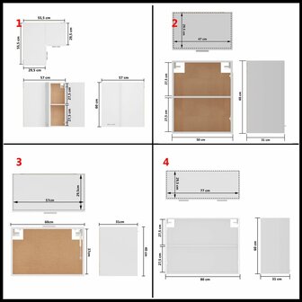 11-delige Keukenkastenset spaanplaat wit 9