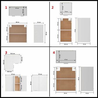 14-delige Keukenkastenset spaanplaat wit 8