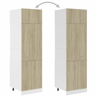 Koelkastkast 60x57x207 cm bewerkt hout sonoma eikenkleurig 4