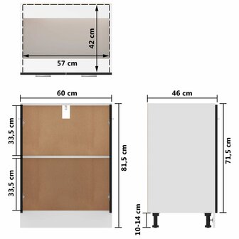 Onderkast 60x46x81,5 cm bewerkt hout zwart 10