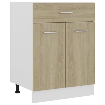 Onderkast met lade 60x46x81,5 cm bewerkt hout sonoma eikenkleur 1