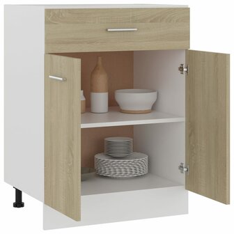 Onderkast met lade 60x46x81,5 cm bewerkt hout sonoma eikenkleur 4