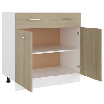 Onderkast met lade 80x46x81,5 cm bewerkt hout sonoma eikenkleur 5