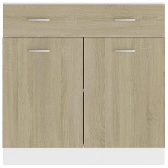 Onderkast met lade 80x46x81,5 cm bewerkt hout sonoma eikenkleur 6