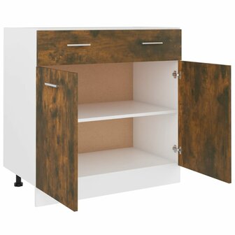 Onderkast met lade 80x46x81,5 cm bewerkt hout gerookt eiken 6