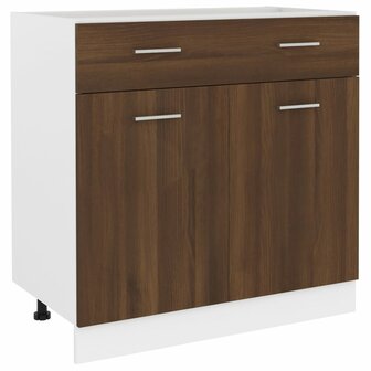 Onderkast met lade 80x46x81,5 cm bewerkt hout bruin eikenkleur 2