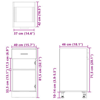 Onderkast met lade 40x46x81,5 cm spaanplaat sonoma eikenkleurig 12