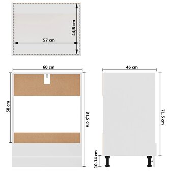 Ovenkast 60x46x81,5 cm bewerkt hout wit 9